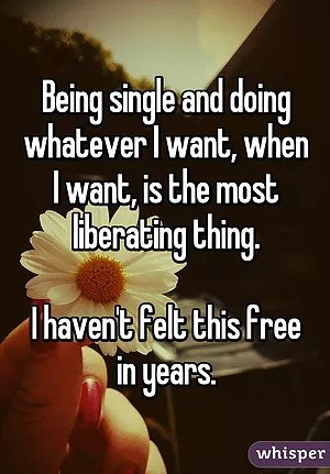 Single sure is liberating…