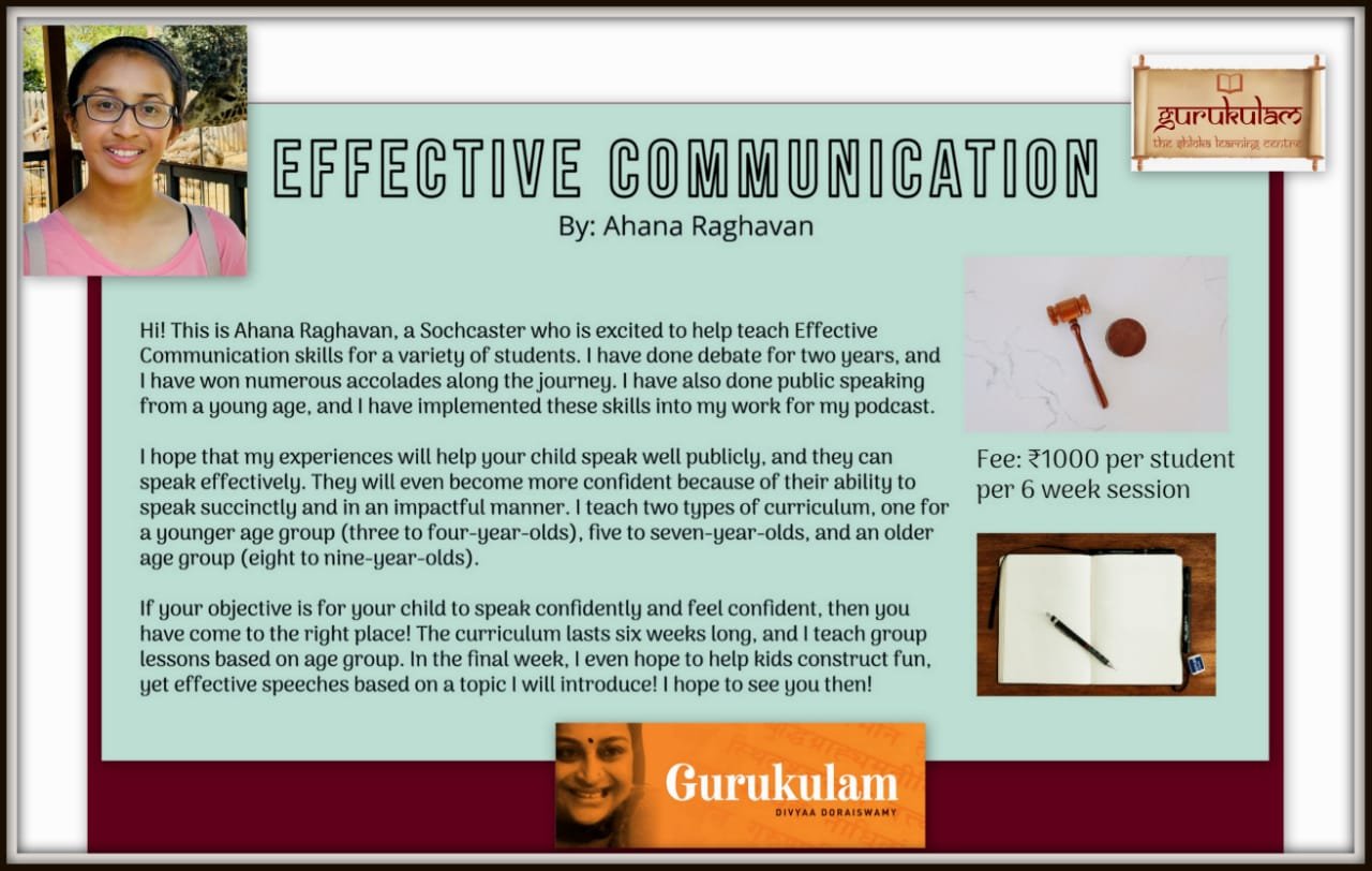 GURUKULAM introduces “The Program – Effective Communication”…